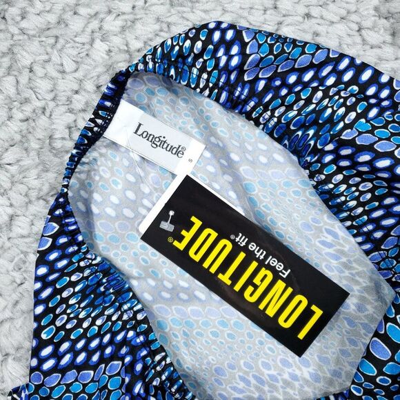 SKIRT ONLY Longitude Swim Coverup Skirt Blue Geometric Dot Size Small Beachwear - Picture 3 of 4